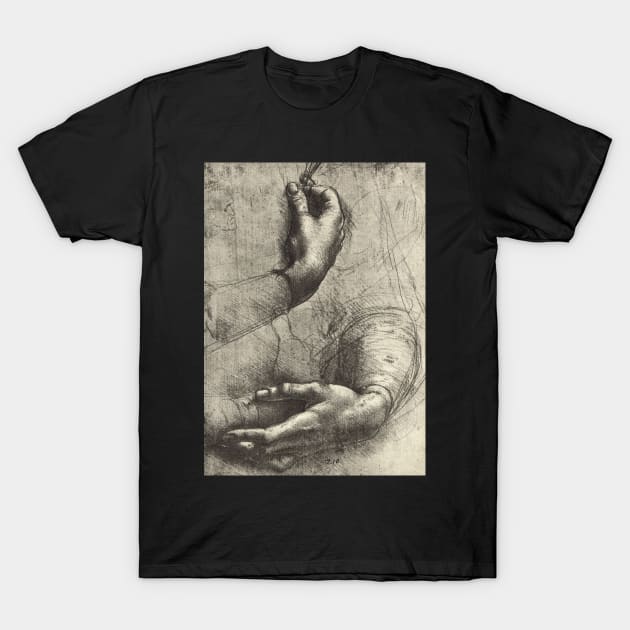 Study of a Woman's hands, drawn by Leonardo Da Vinci, 1452 – 1519 T-Shirt by artfromthepast